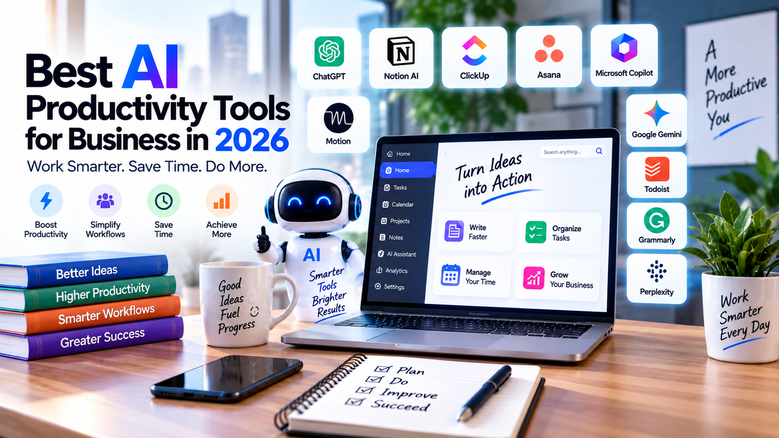 Best AI productivity tools for business in 2026