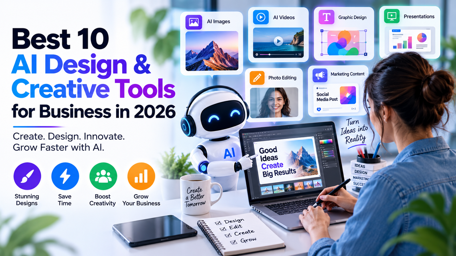 Best AI design and creative tools for business in 2026
